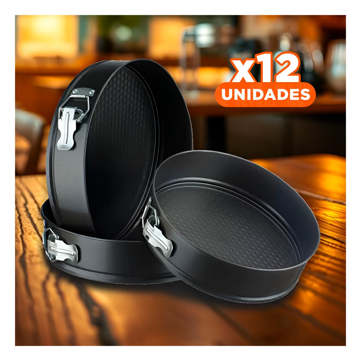 PACK12 COMBO PARA COCINA EN COLOR PLATEADO CON 3 CIRCULOS Y MEDIDAS AMPLIAS YREGALO STICKER - 1