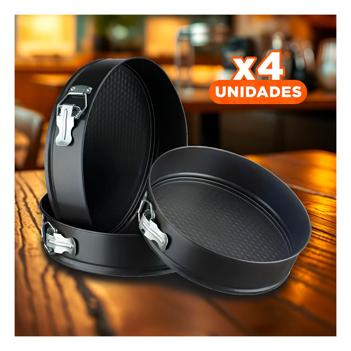 PACK4 KIT DE COCINA PARA PASTELES PLATEADO CON 3 CIRCULOS Y MEDIDAS PRACTICAS YREGALO STICKER - 1