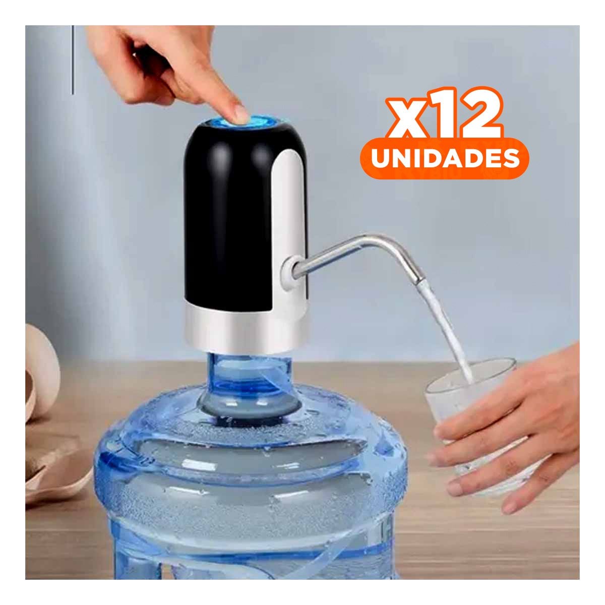 PACK12 MODULO DISPENSADOR DE AGUA ELECTRICO RECARGABLE DE COLOR NEGRO YPAPEL REGALO - 1