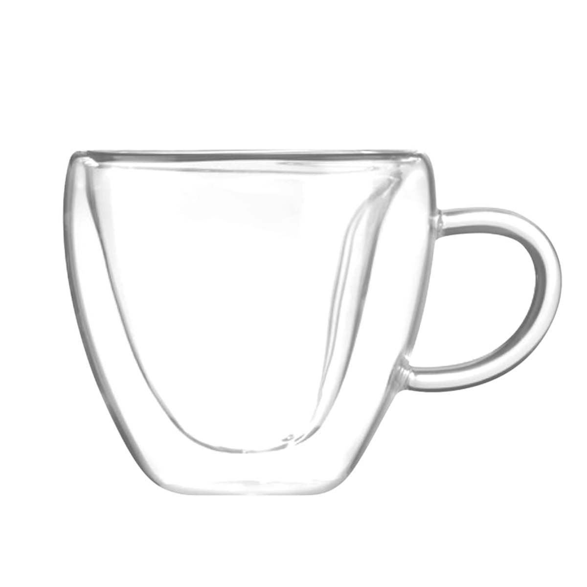 PACK6 VASO CON FORMA DE CORAZON PARA DE 250ML VIDRIO TRANSPARENTE YREGALO STICKER - 2