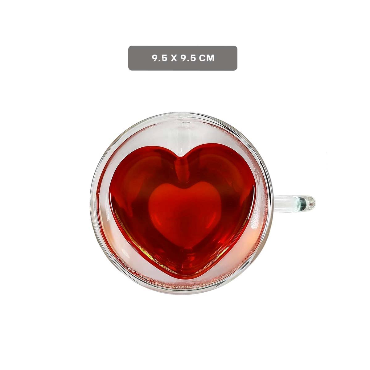 PACK2 COPA LINEA VERTICAL DE 250ML VIDRIO CON FORMA DE CORAZON TRANSPARENTE YREGALO STICKER - 4
