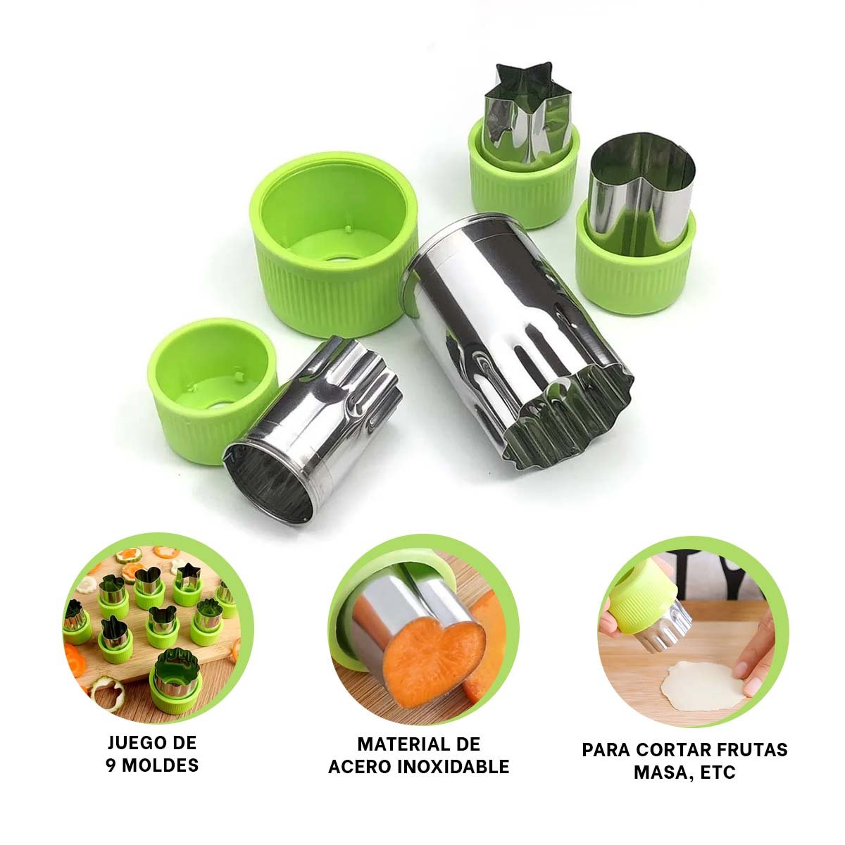 LAMINADORES DE FRUTAS Y VERDURAS 9PZS VERDE FACIL PREPARACION DE COMIDAS YPOST IT - 5