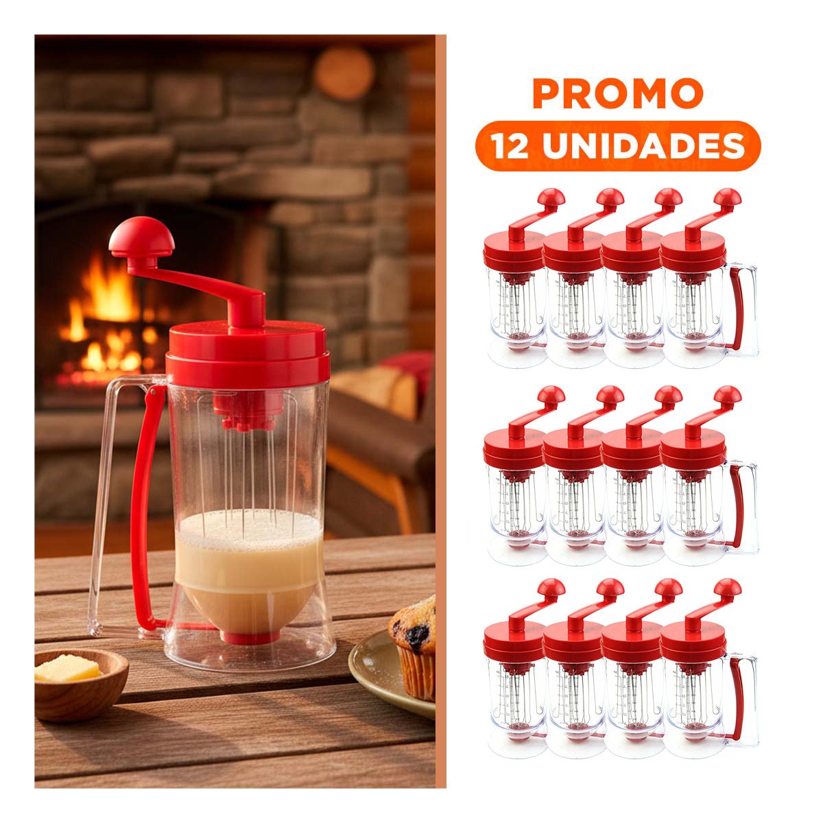 PACK12 APLICADOR COMPACTO DE MASA ROJO PARA COCINA Y PREPARACION DE PANES - 1