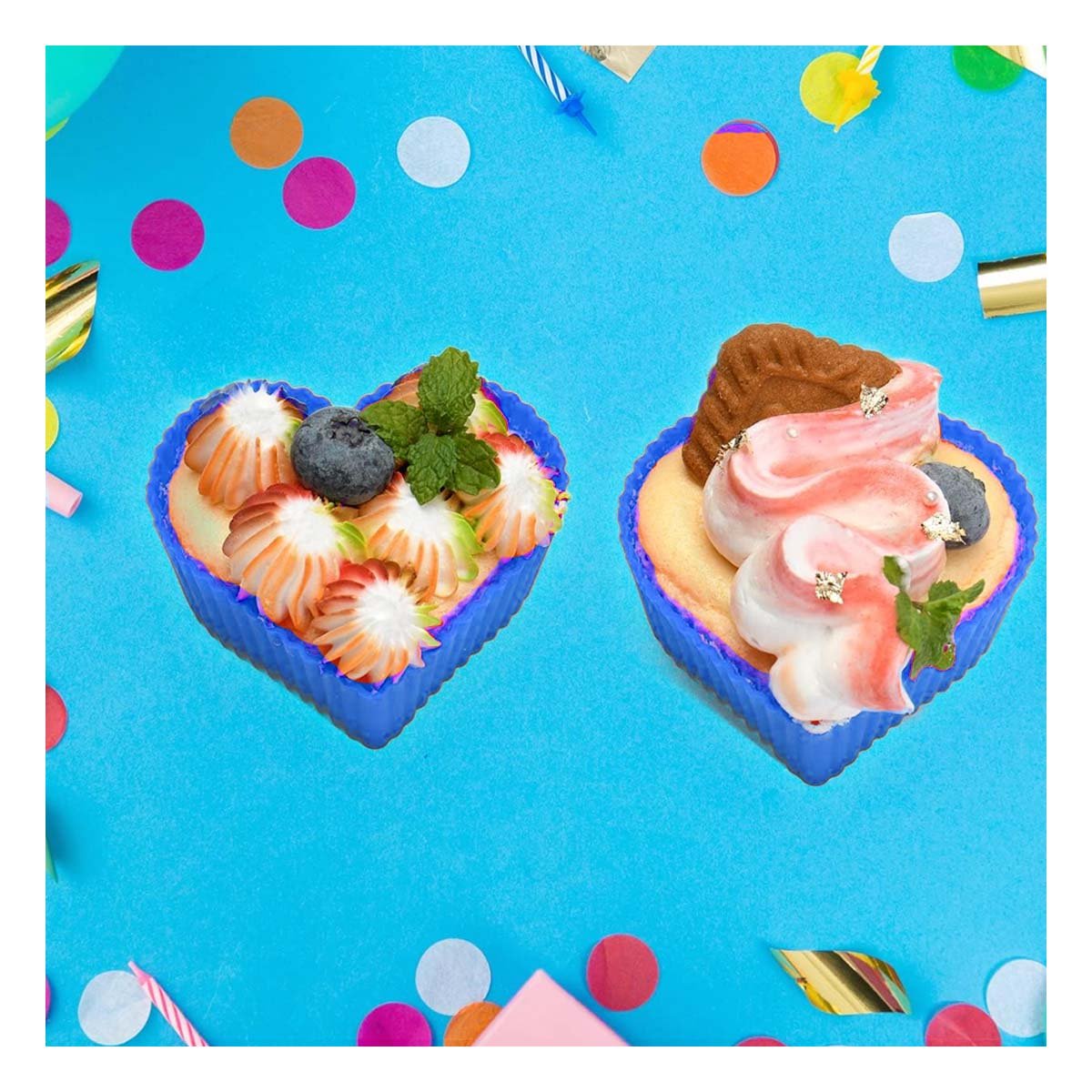PACK2 FORMA PARA REPOSTERIA CORAZON 7X32CM AZUL DECORACION Y HOGAR - 5