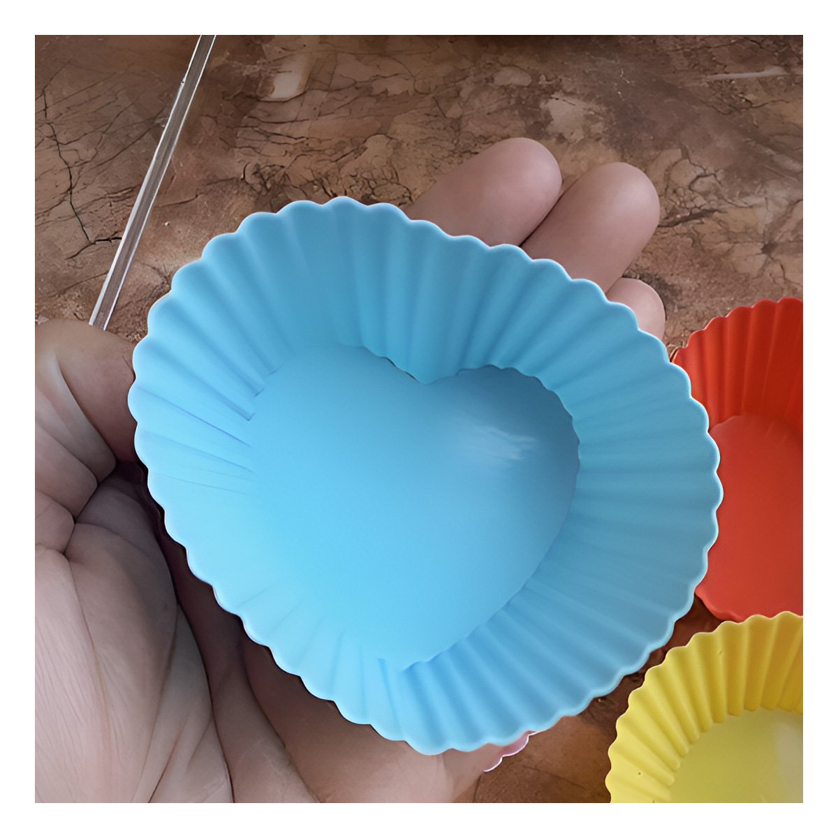 PACK4 FORMA SILICONA CORAZON 7X32CM CELESTE PARA COCINA CREATIVA Y REPOSTERIA - 5