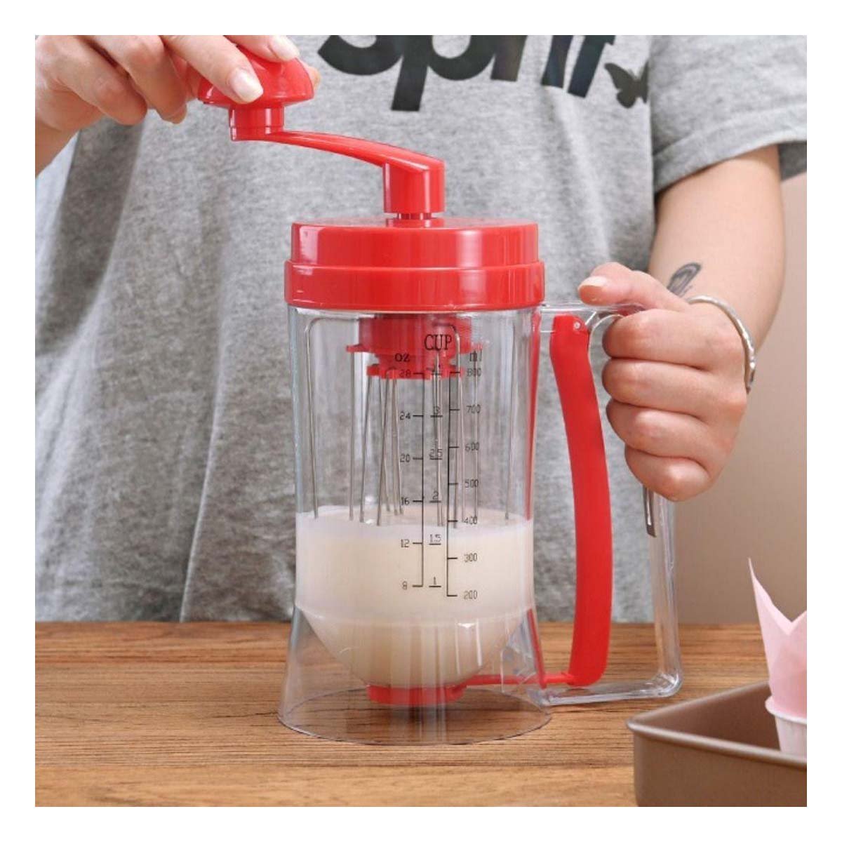 PACK2 DISTRIBUIDOR DE MASA MANUAL ROJO PARA COCINA Y REPOSTERIA EN CASA - 2