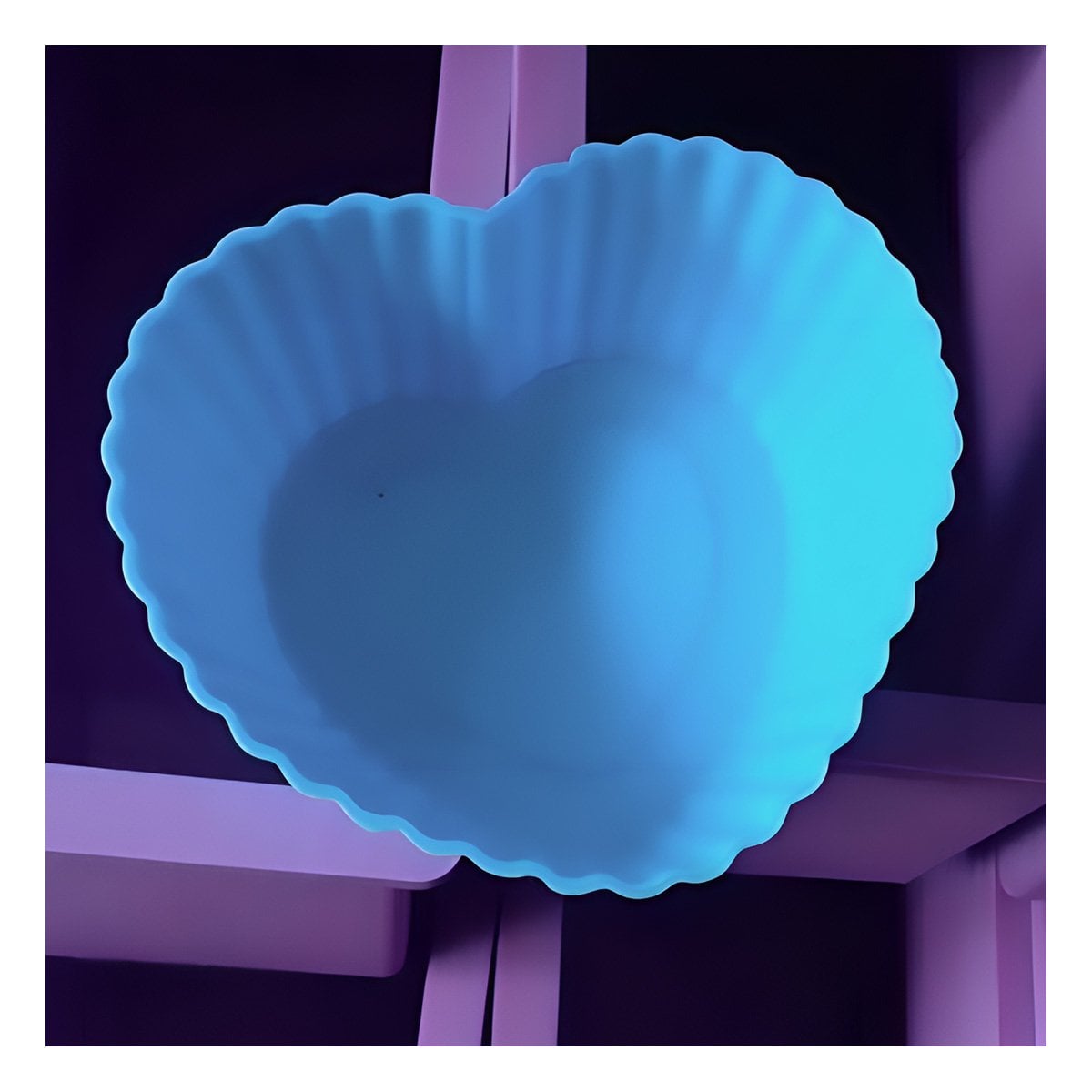 FORMA DE SILICONA CORAZON 7X32CM CELESTE PARA REPOSTERIA FACIL Y RAPIDA - 5