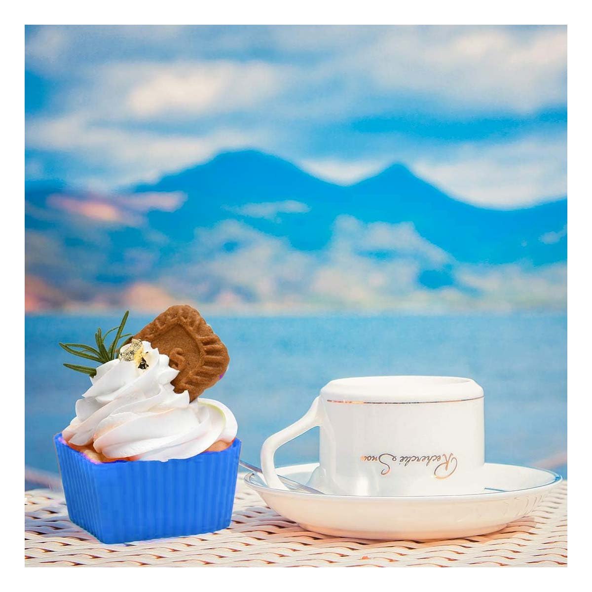 PACK6 ESTRUCTURA CREATIVA CORAZON 7X32CM AZUL PARA PASTEL Y POSTRES FACILES - 2