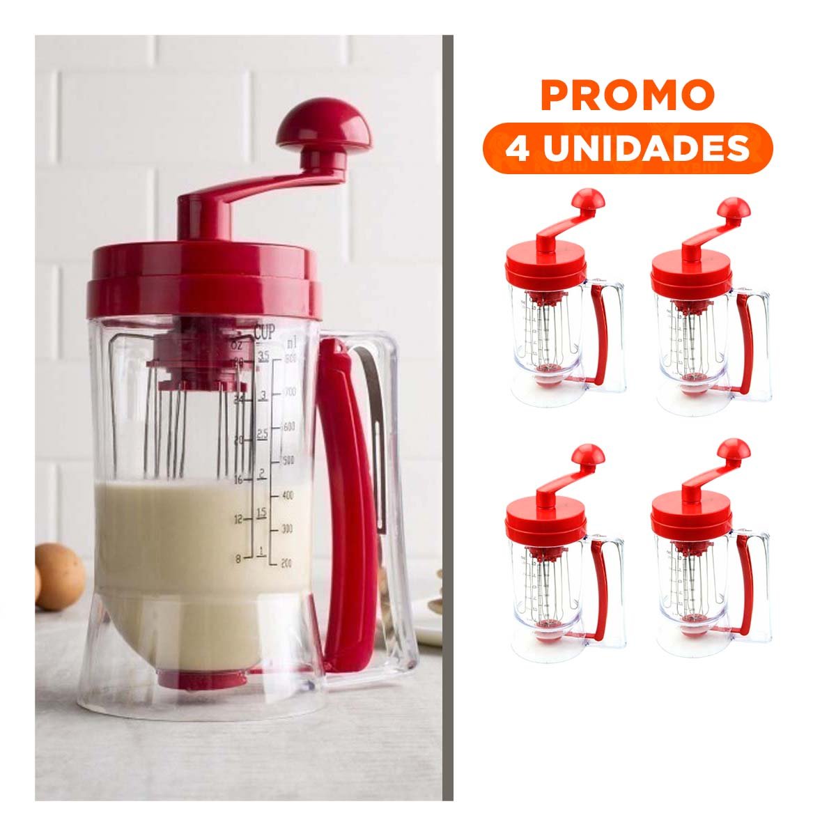 PACK4 DISTRIBUIDOR FACIL DE MASA ROJO PARA PREPARACION DE REPOSTERIA CASERA - 1