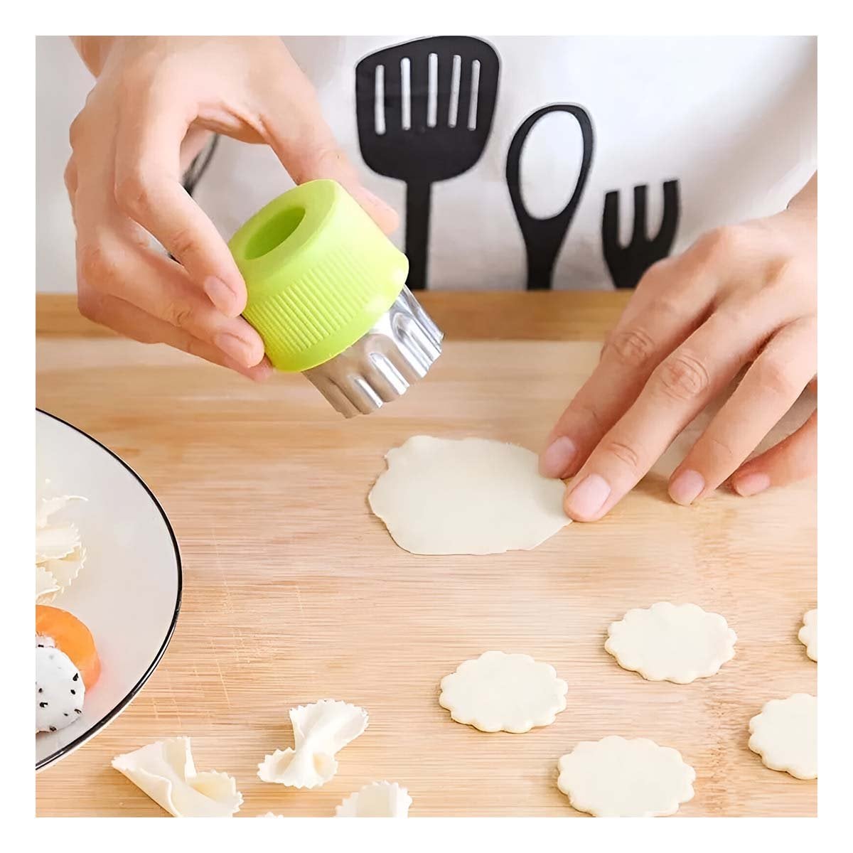 PACK2 PICADORES DE FRUTAS Y VERDURAS 9PZS VERDE PARA PREPARAR RECETAS RAPIDAS - 5