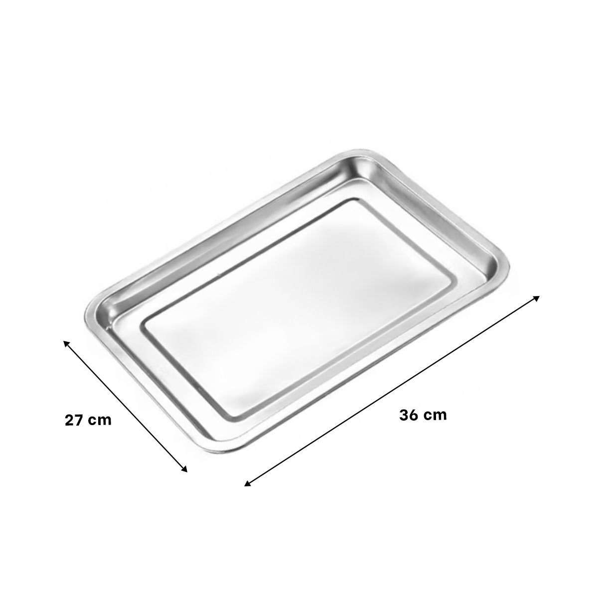 PACK12 PLATO DE ACERO INOXIDABLE RECTANGULAR PARA SERVIR Y ORGANIZAR EN CASA YPAPEL REGALO - 4