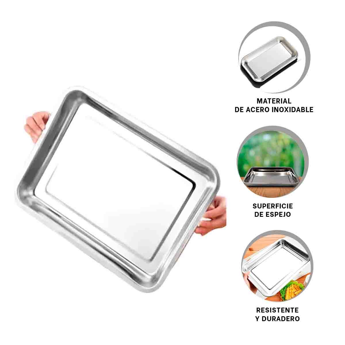 SOPORTE RECTANGULAR DE ACERO PLATEADO PARA COMIDAS EN HOGAR Y CELEBRACIONES YPOST IT - 5