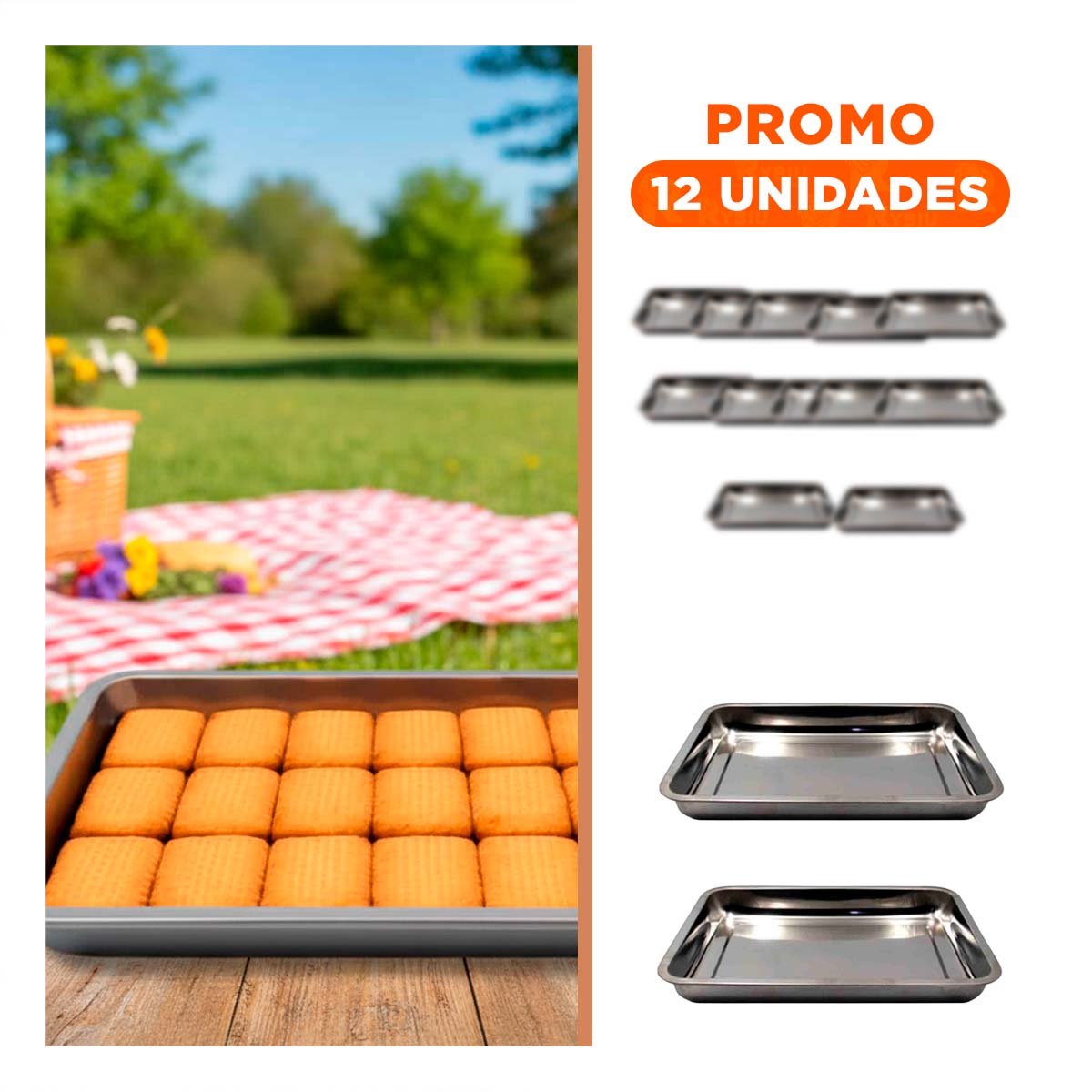 PACK12 REJILLA DE ACERO RECTANGULAR PLATEADA PARA ORGANIZAR ALIMENTOS Y SNACKS - 1