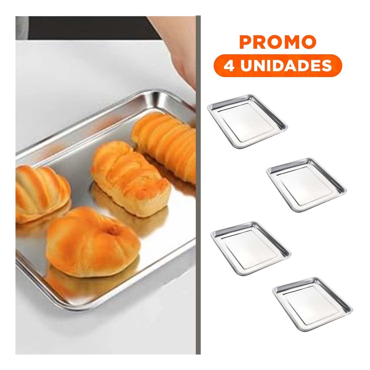 PACK4 SOPORTE MULTIFUNCIONAL DE ACERO PARA COCINA HOGAR Y DECORACION PLATEADA - 1