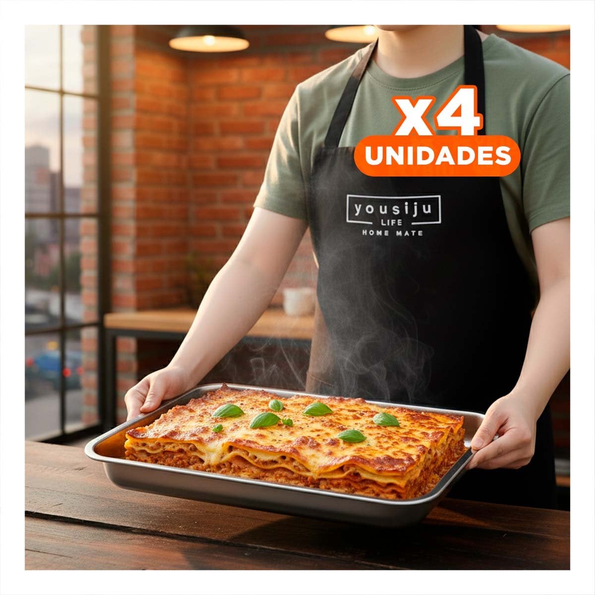 PACK4 TABLERO RECTANGULAR DE ACERO PLATEADO PARA COCINA Y ACTIVIDADES DEL HOGAR YPAPEL REGALO - 1