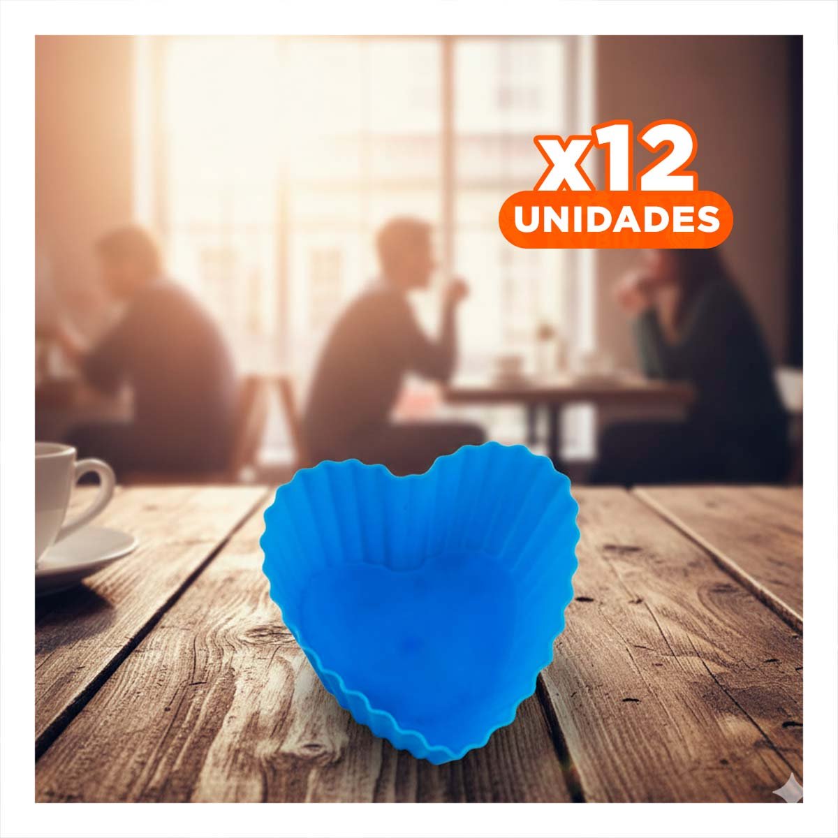 PACK12 FLEX DE SILICONA CORAZON 7X32CM AZUL PARA REPOSTERIA Y DECORACION EN CASA YPAPEL REGALO - 1