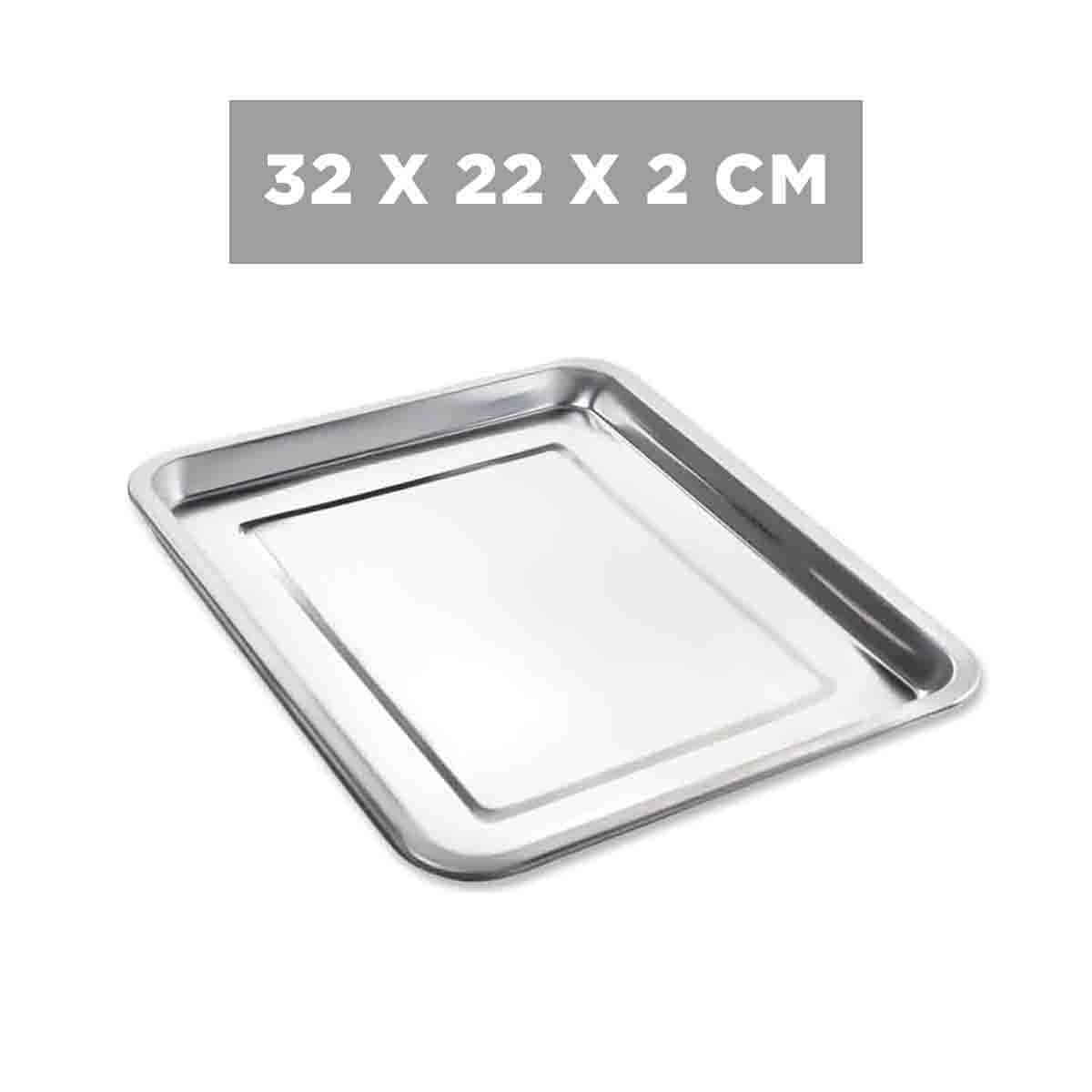 PACK6 PLATO DE ACERO RECTANGULAR PLATEADO PARA SERVIR EN CASA Y CELEBRACIONES YREGALO STICKER - 4