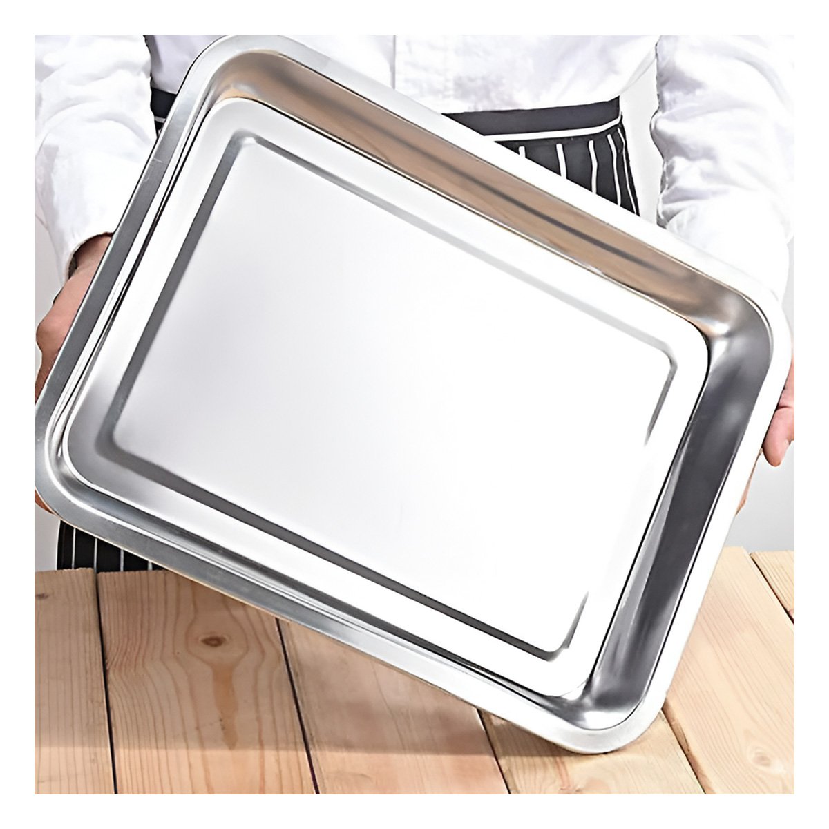 FUENTE RECTANGULAR DE ACERO PARA COCINA HOGAR Y DECORACION MODERNA YREGALO STICKER - 2