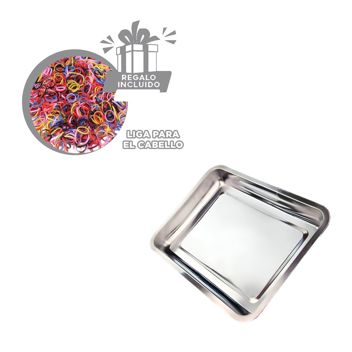 BANDEJA GRANDE RECTANGULAR DE ACERO PARA PREPARAR Y SERVIR PLATEADO 50X35X2CM YLIGAS REGALO - 2