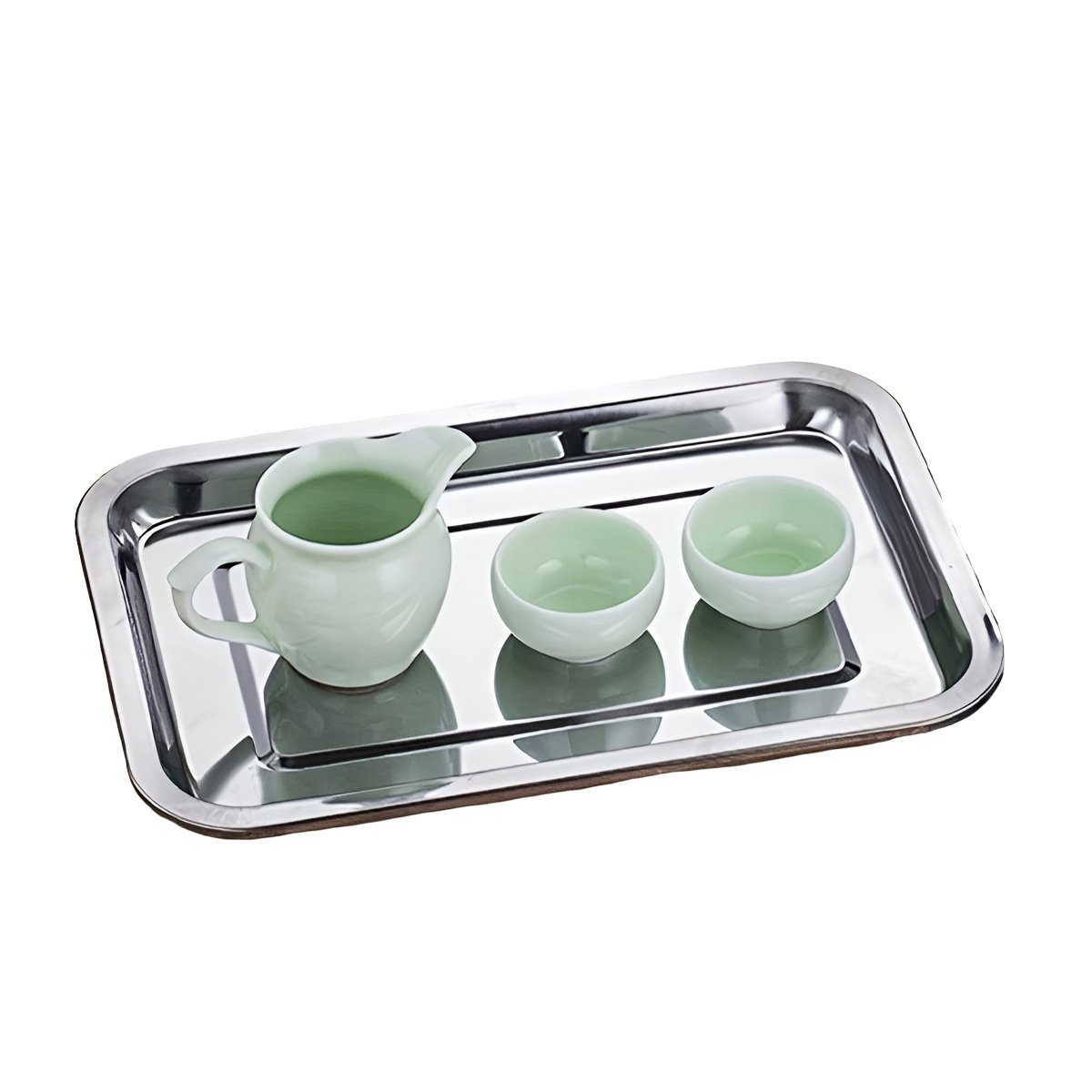 BANDEJA GRANDE RECTANGULAR DE ACERO PARA PREPARAR Y SERVIR PLATEADO 50X35X2CM YLIGAS REGALO - 5