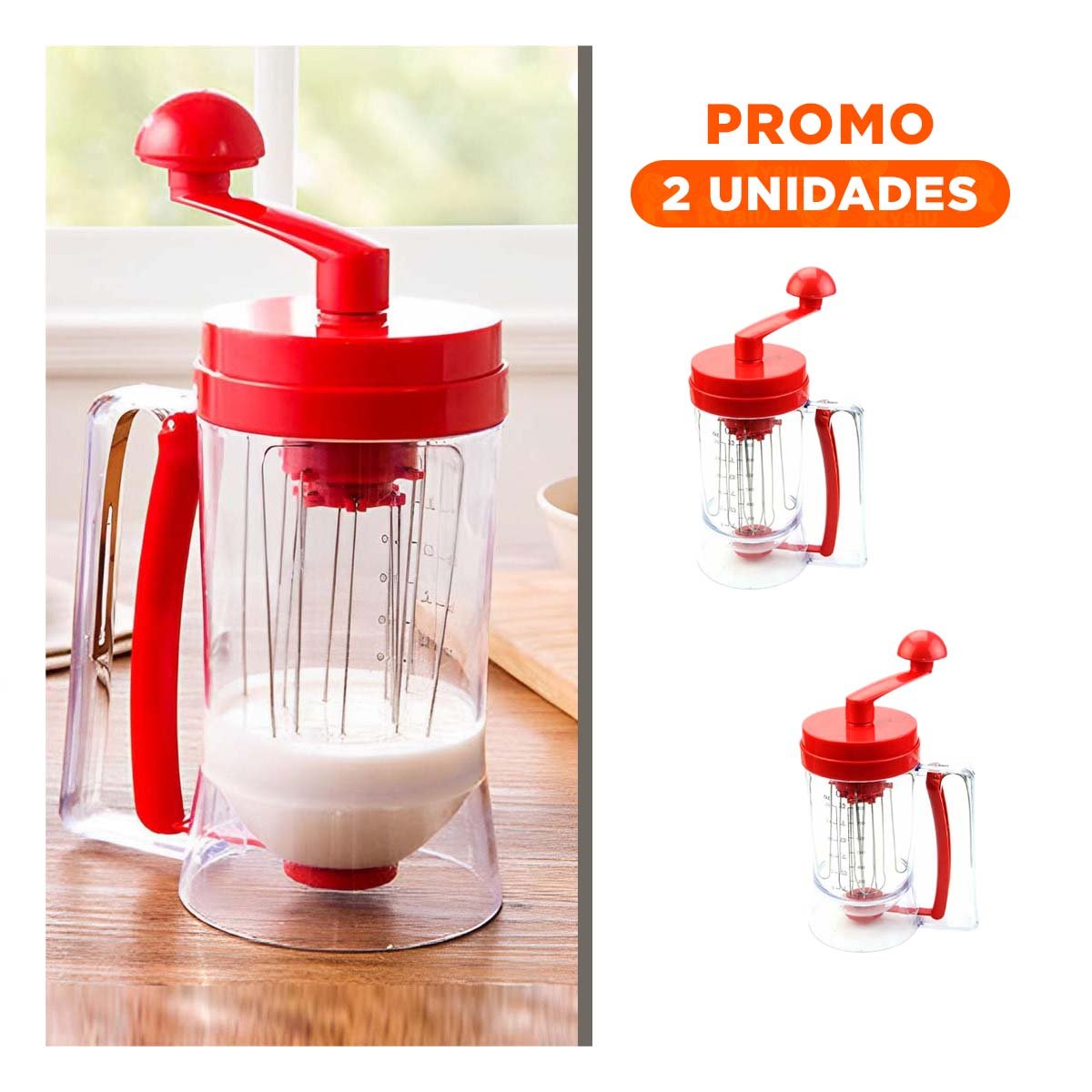 PACK2 DISTRIBUIDOR PORTATIL DE MASA ROJO PARA USO EN HOGAR Y COCINA YREGALO STICKER - 1