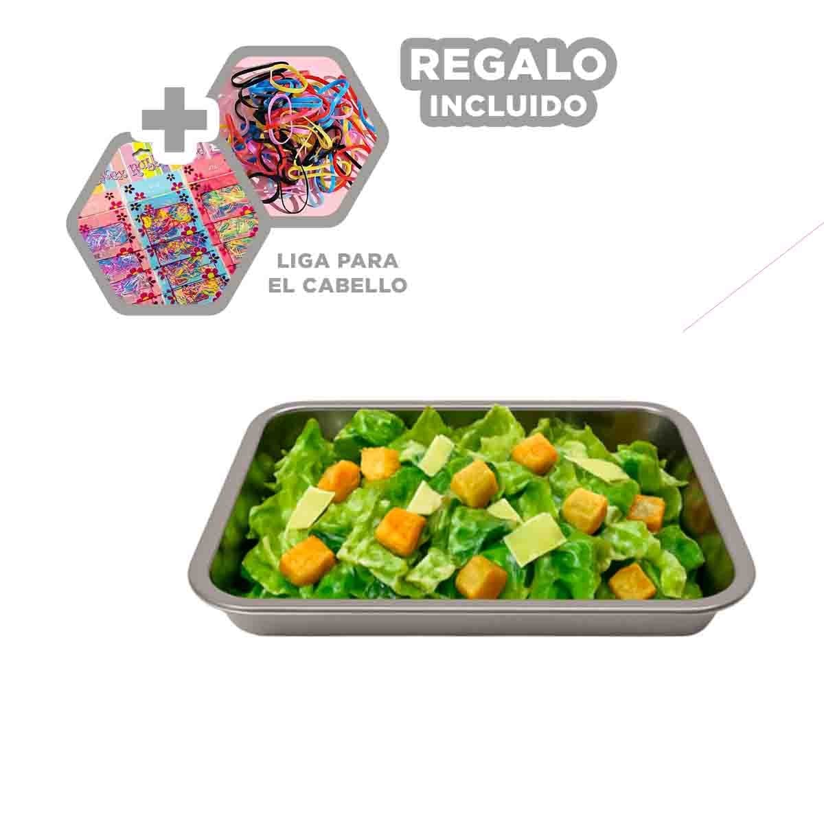 BASE RECTANGULAR DE ACERO PLATEADO PARA PRESENTAR PLATOS EN HOGAR Y FIESTAS YLIGAS REGALO - 2