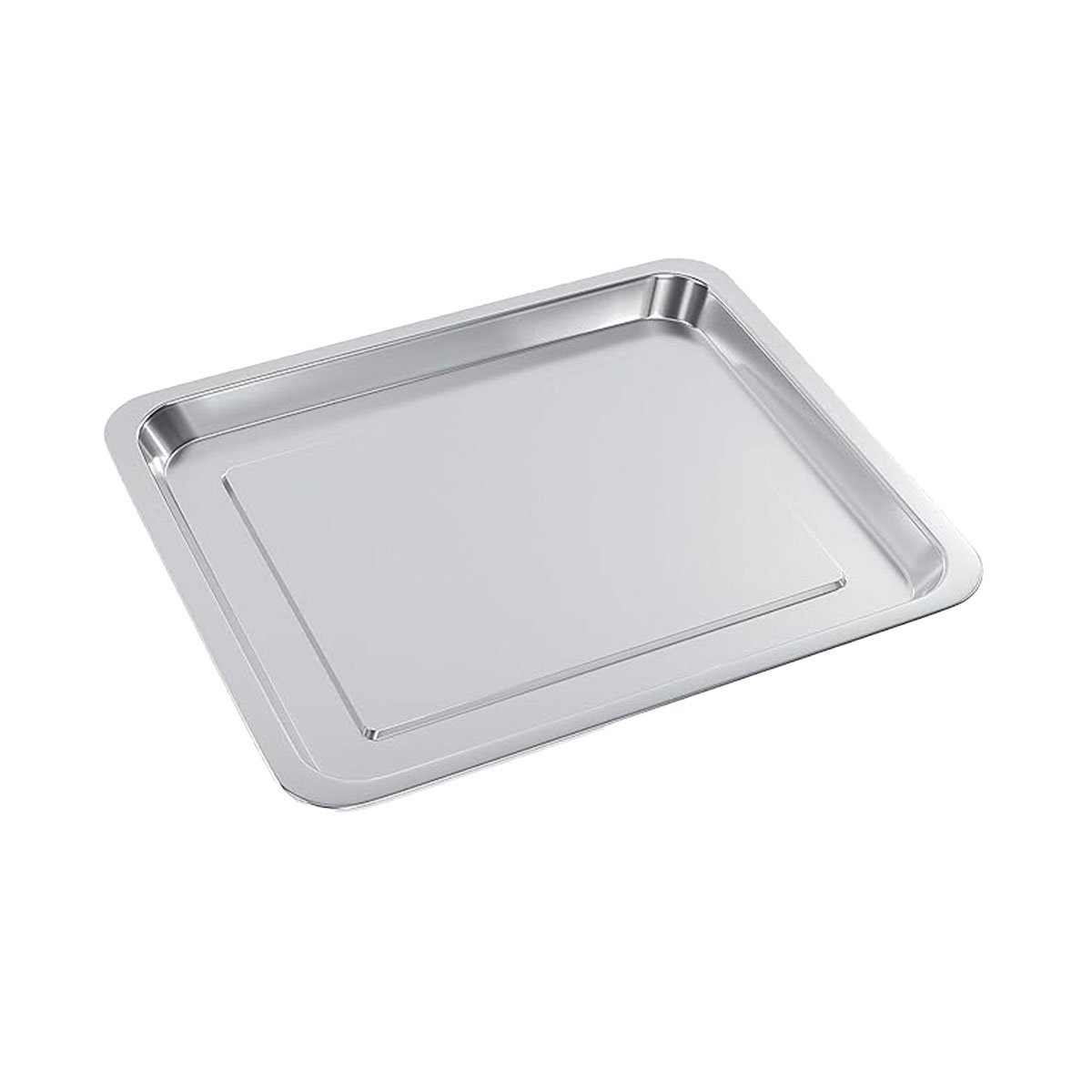 PACK6 PLATO DE ACERO PARA HOGAR COCINA Y PREPARACION PLATEADO 60X40X2CM YREGALO STICKER - 2