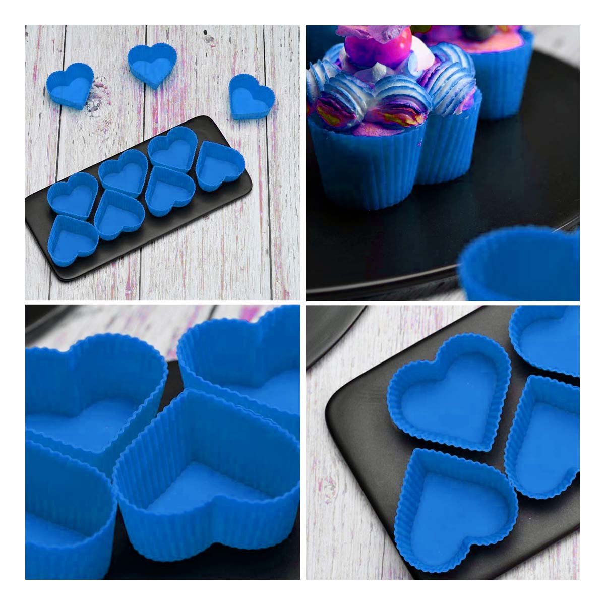 BASE DE SILICONA CORAZON 7X32CM AZUL PARA GELATINA Y POSTRES FACILES EN CASA YPOST IT - 2