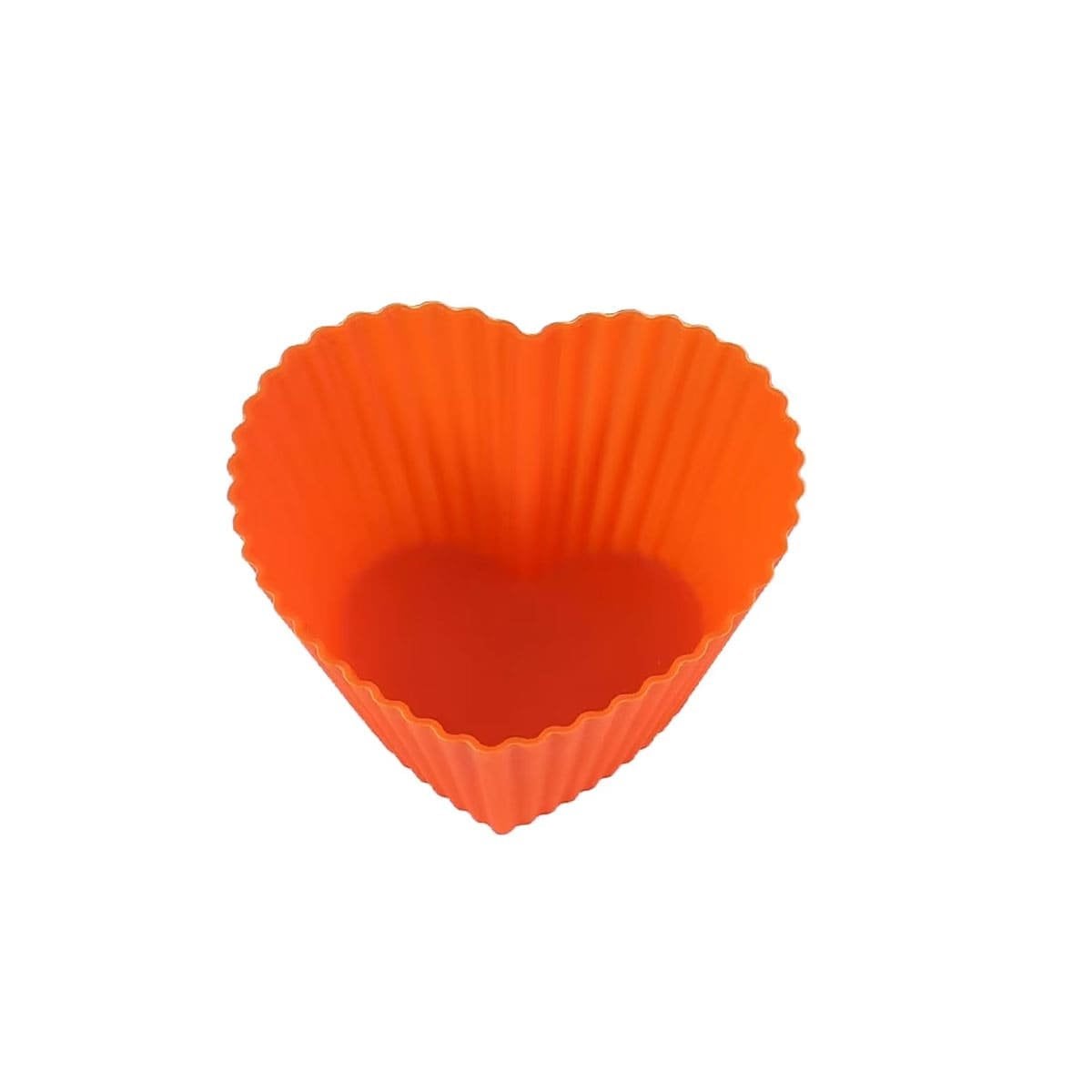 RECIPIENTE DE SILICONA CORAZON NARANJA 7X3,2CM PARA CREAR DULCES EN CASA YREGALO STICKER - 1
