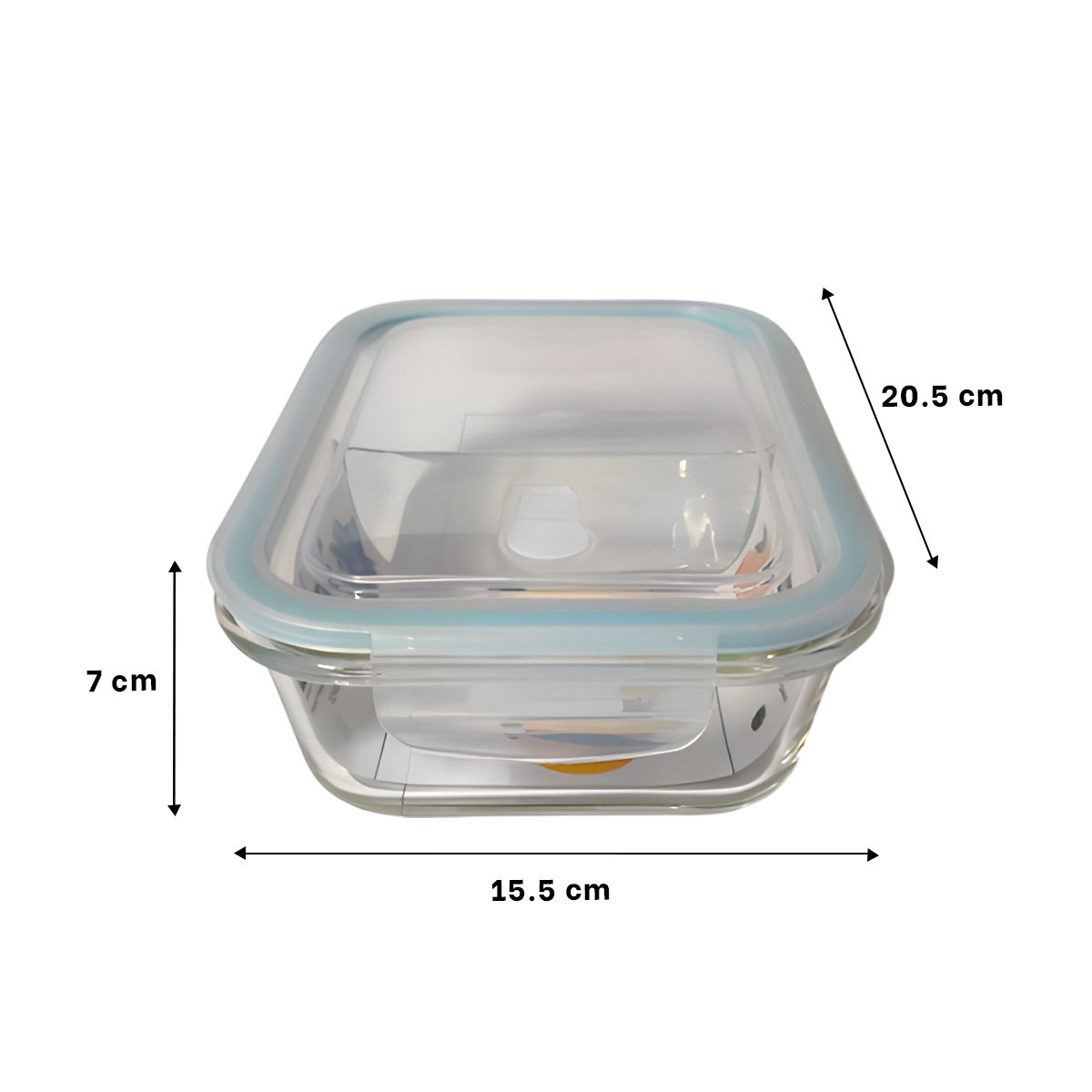 PACK6 FIAMBRERA DE VIDRIO 2 DIVISIONES 1040ML TAPA LINEA CELESTE YREGALO STICKER - 4
