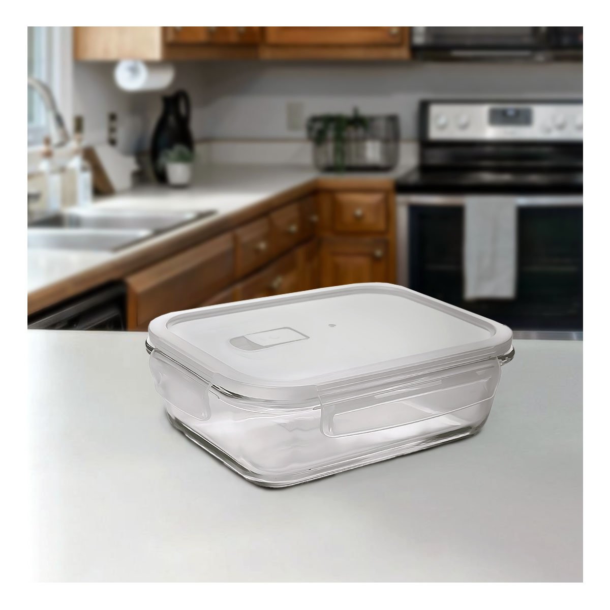PACK4 TARRO DE VIDRIO CON TAPA 1040ML TRANSPARENTE PARA COCINA Y HOGAR YREGALO STICKER - 5