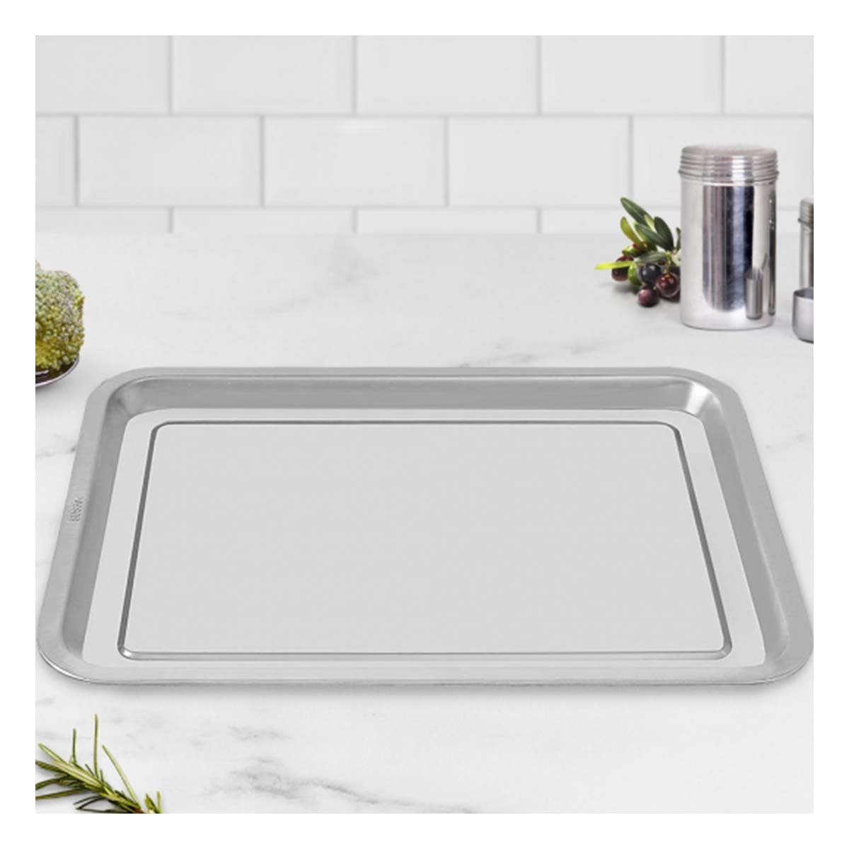 SOPORTE RECTANGULAR DE ACERO PARA COCINA HOGAR Y SERVICIO PLATEADO 60X40X2CM YPOST IT - 3