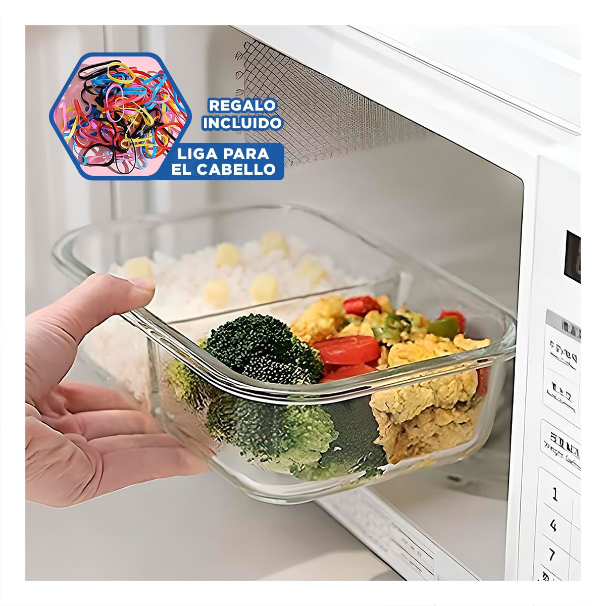 FIAMBRERA VIDRIO 2 DIVISIONES 1040ML TRANSPARENTE LINEA BLANCA FRESCO YLIGAS REGALO - 2