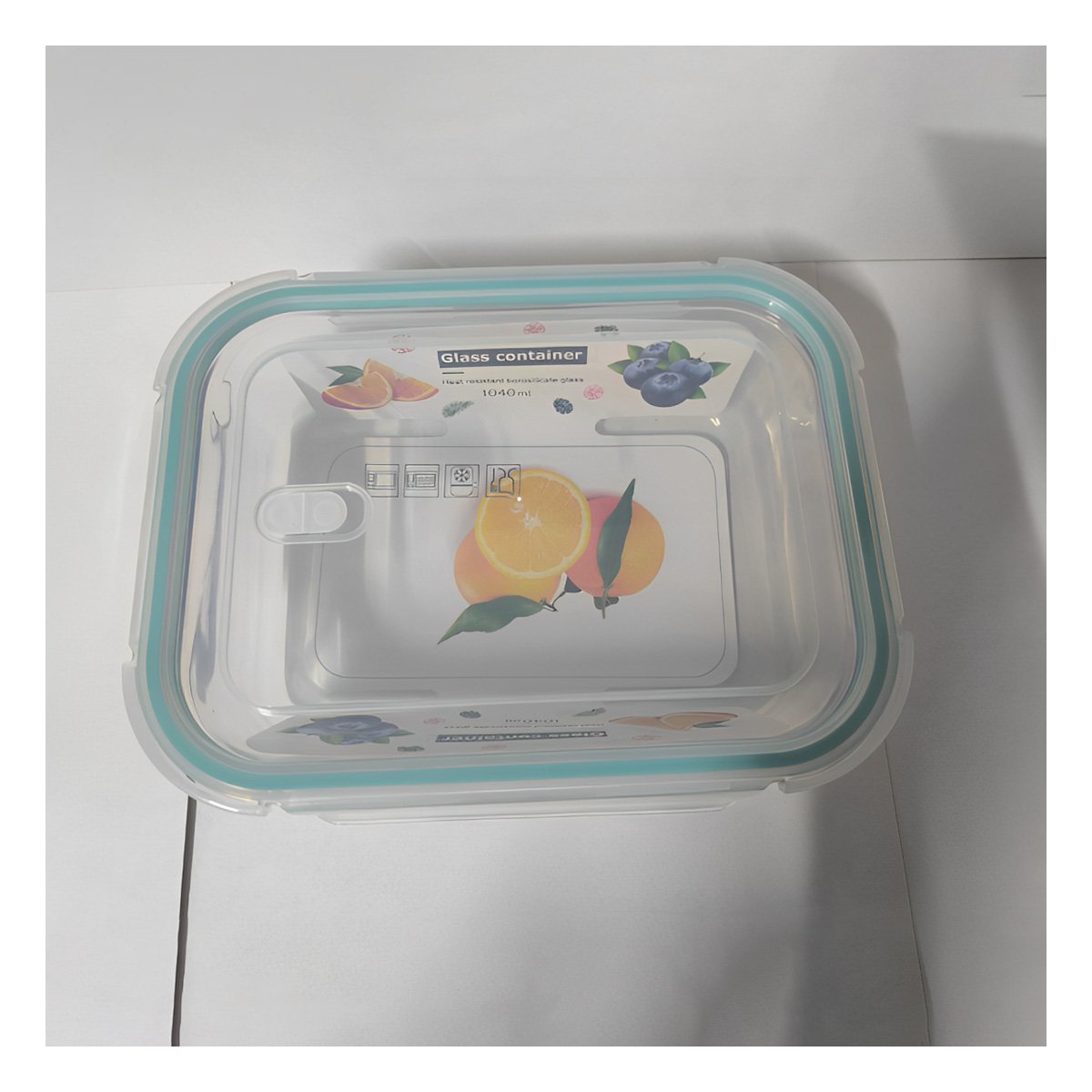 PACK12 CAJA DE VIDRIO 2 DIVISIONES 1040ML TAPA LINEA CELESTE - 3