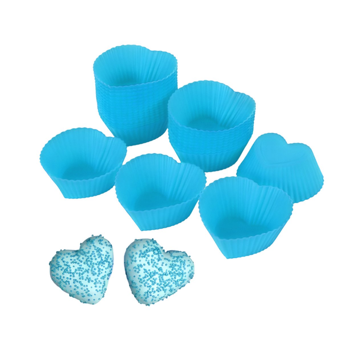 RECIPIENTE DE SILICONA CORAZON 7X32CM CELESTE PARA COCINA Y MANUALIDADES YLIGAS REGALO - 5