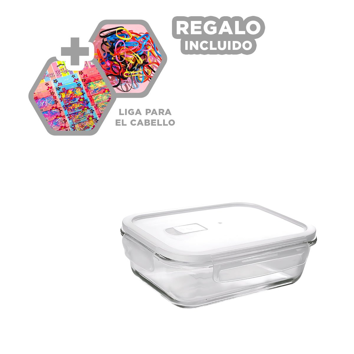 CONTENEDOR DE VIDRIO CON TAPA 1040ML TRANSPARENTE PARA COCINA Y HOGAR YLIGAS REGALO - 2