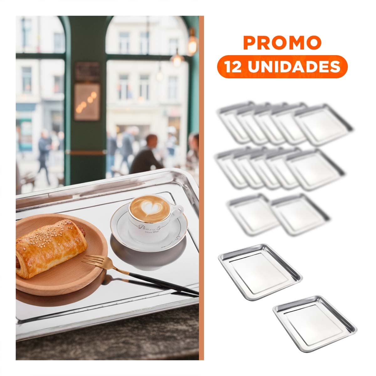 PACK12 BASE PRACTICA DE ACERO PARA COCINA HOGAR Y DECORACION PLATEADA - 1