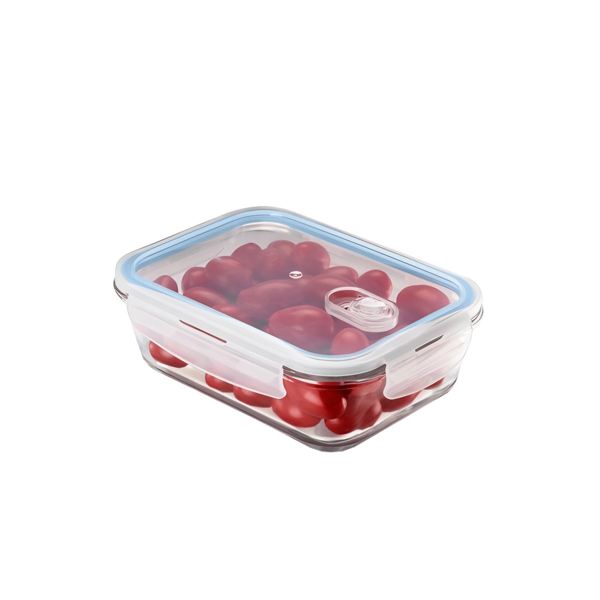 ENVASE DE VIDRIO CON TAPA 1040ML TRANSPARENTE LINEA CELESTE CONSERVAR COMIDA YREGALO STICKER - 1