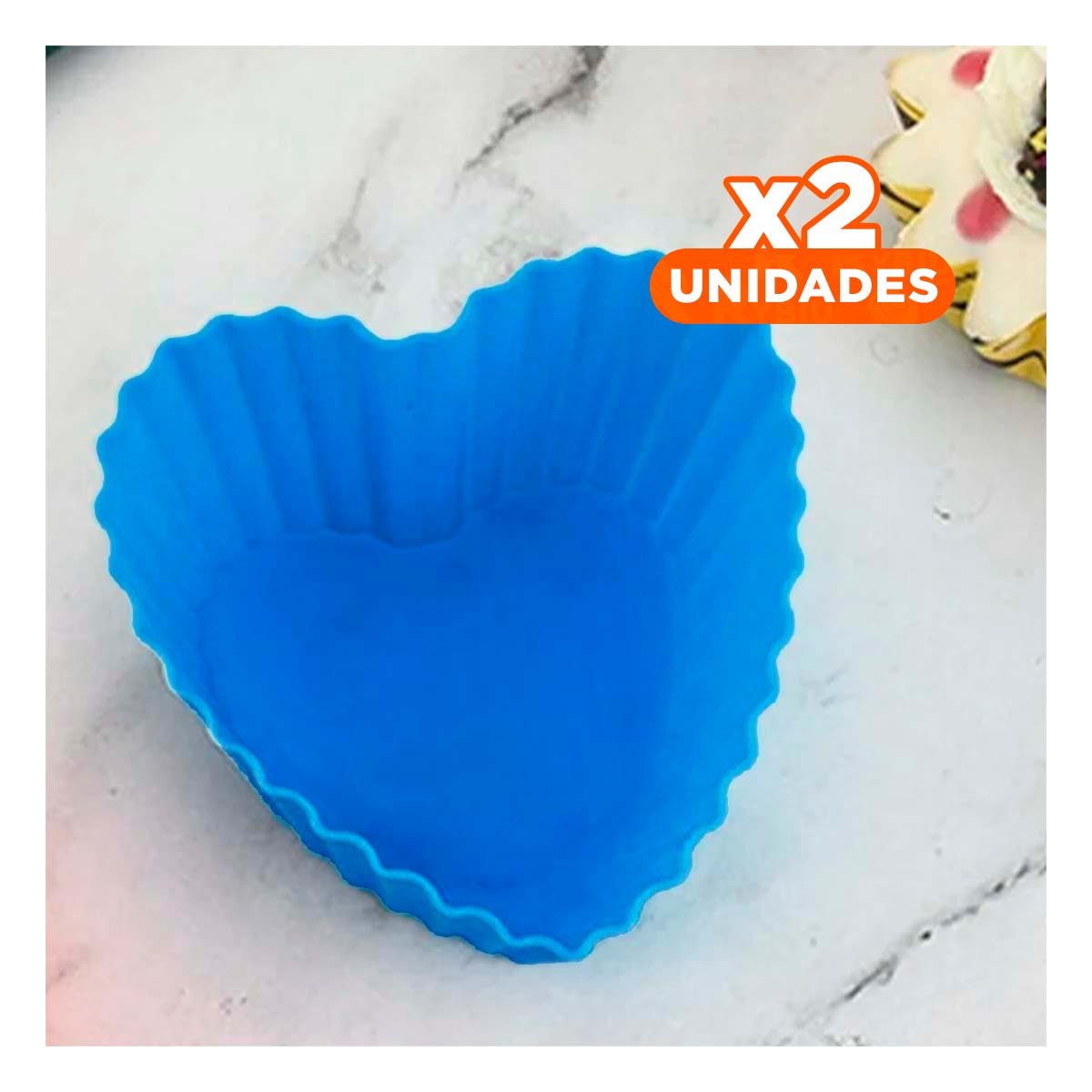 PACK2 CAVITY PARA PASTEL CORAZON 7X32CM AZUL REPOSTERIA CASERA Y FIESTAS YPAPEL REGALO - 1