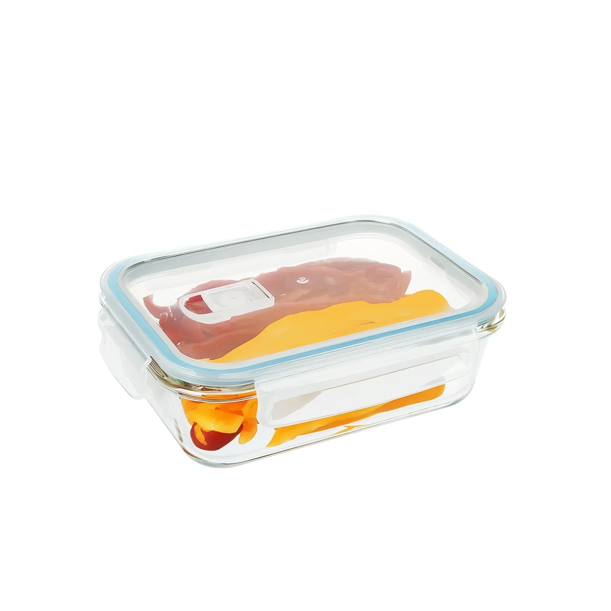 PACK12 RECIPIENTE VIDRIO LINEA CELESTE 1040ML CON TAPA TRANSPARENTE YREGALO STICKER - 2