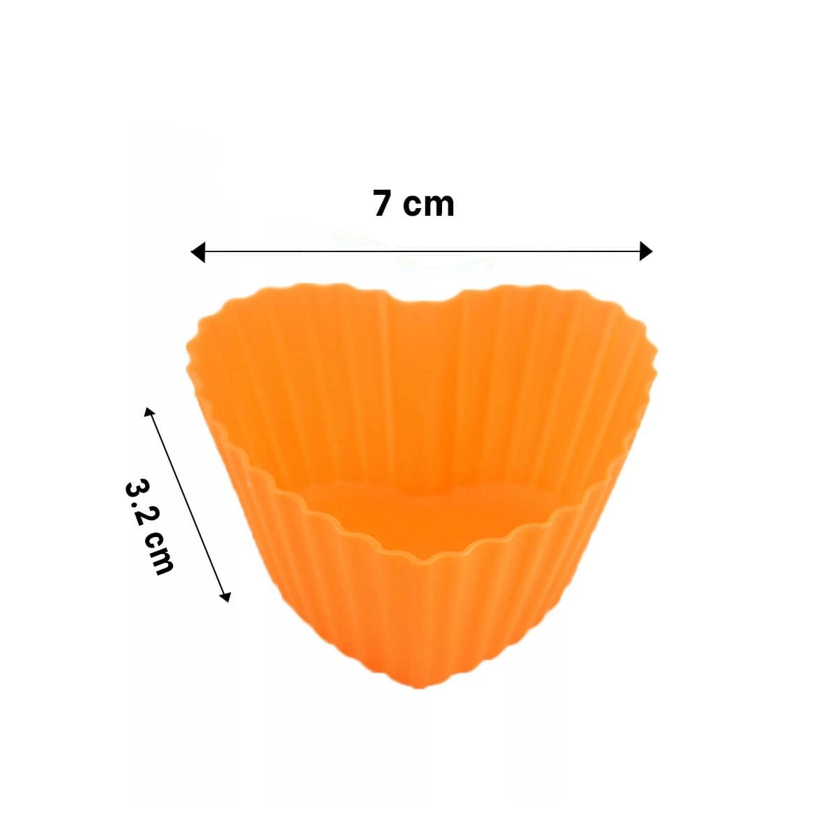 PACK12 PLACA DE CAUCHO CORAZON NARANJA 7X3,2CM PARA REPOSTERIA CASERA Y DECORACION - 4
