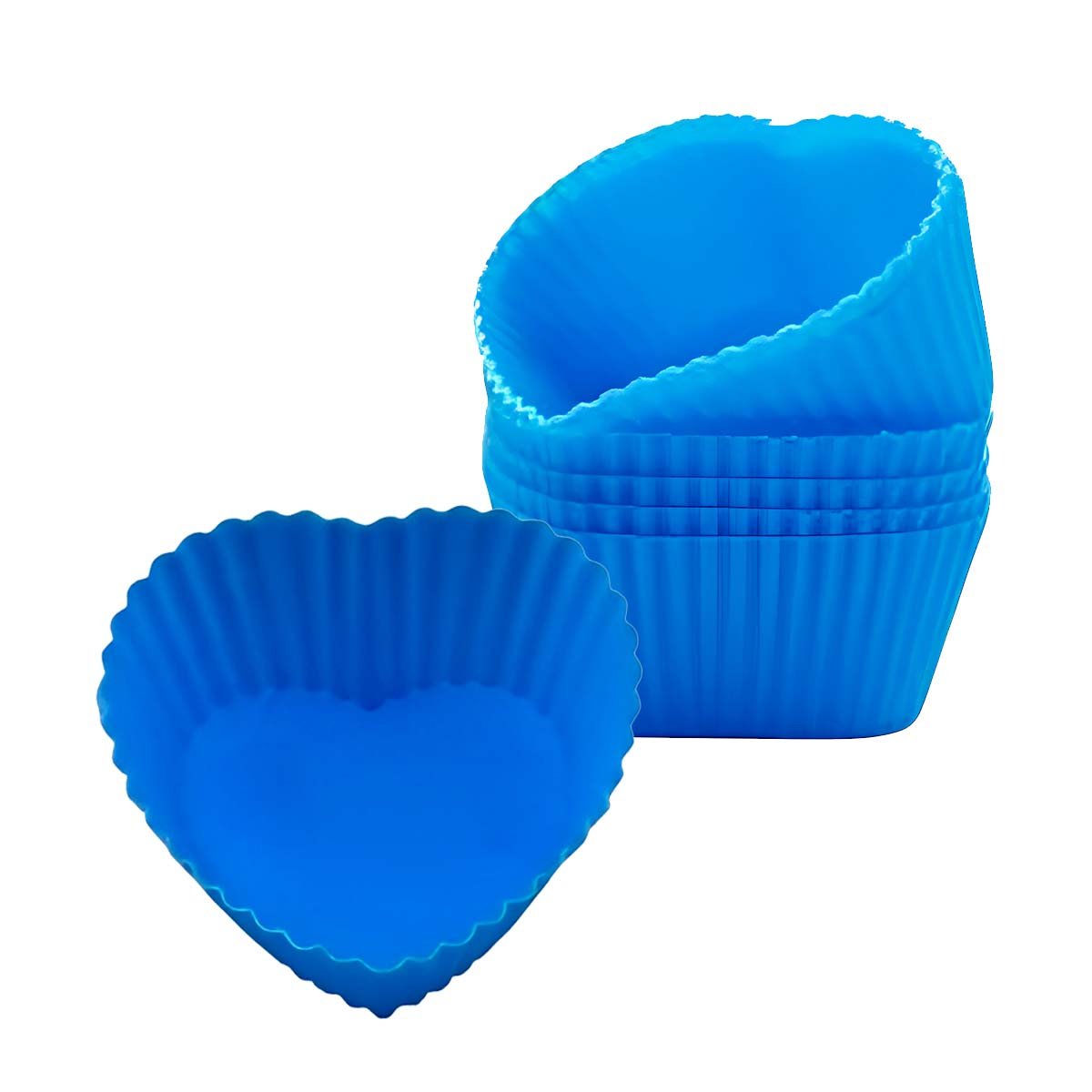 CUBETA DE SILICONA CORAZON 7X32CM AZUL PARA CUPCAKES Y REPOSTERIA CREATIVA YLIGAS REGALO - 5