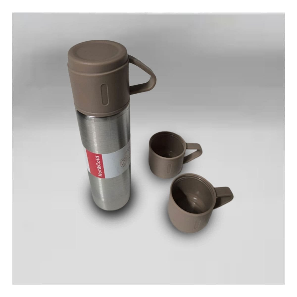 PACK2 CONTENEDOR TERMICO CON 2 TASAS MARRON PARA CASA - 5