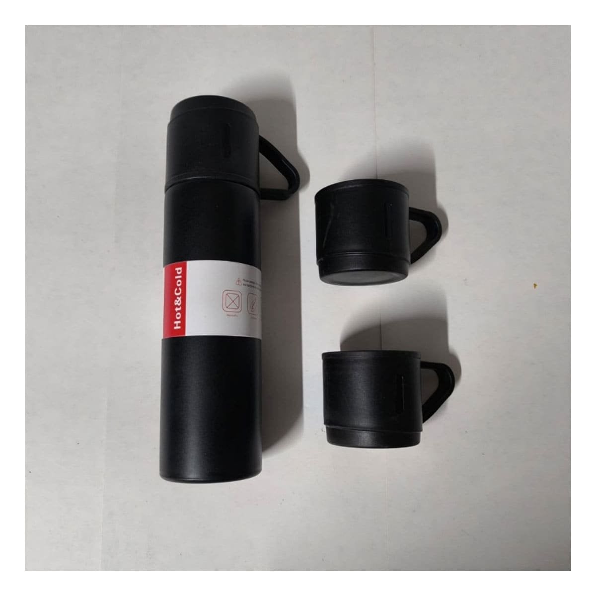 PACK12 CILINDRO TERMICO CON 2 TASAS NEGRO MODERNO Y PRACTICO PARA CASA - 5
