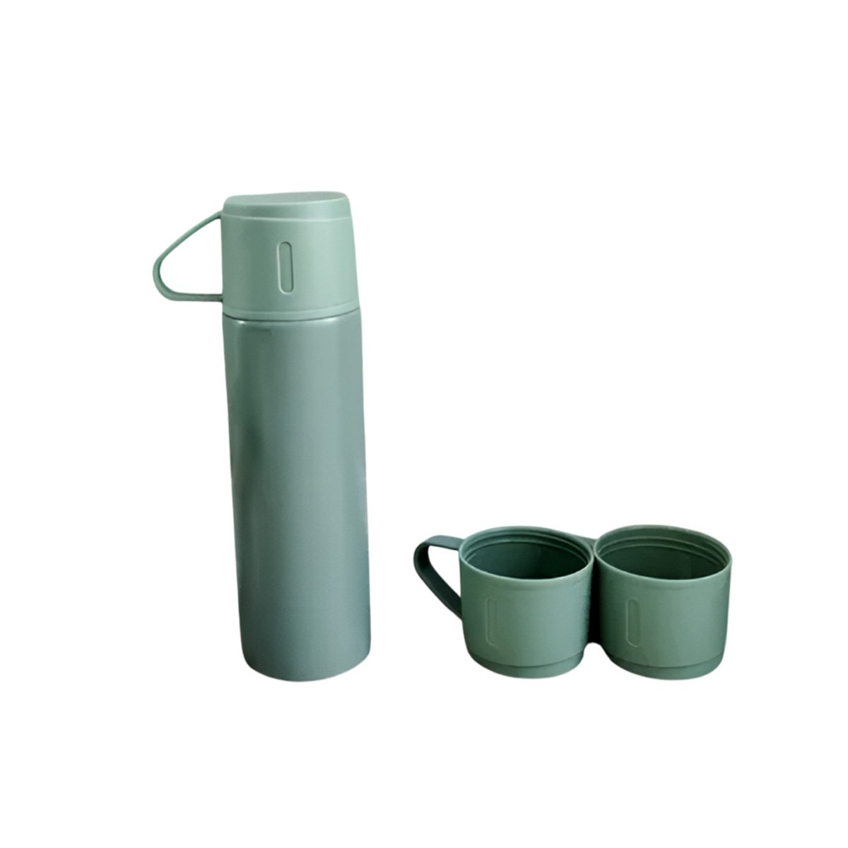 CONTENEDOR TERMICO INDIVIDUAL CON 2 TAZAS VERDE PARA HOGAR OFICINA YLIGAS REGALO - 5