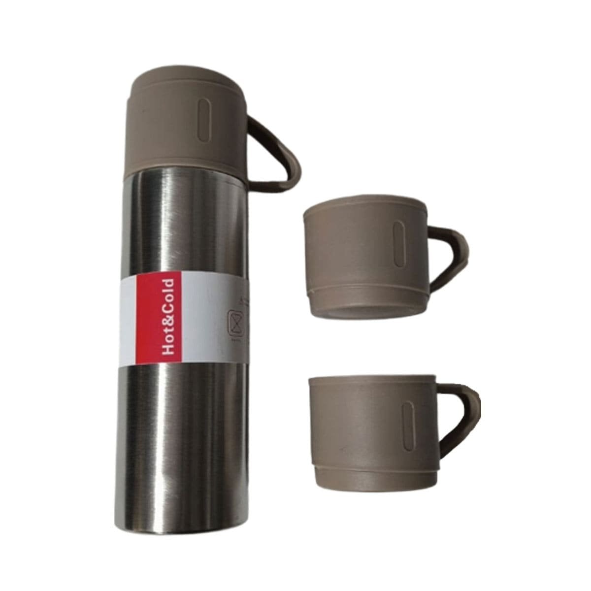 PACK6 RECIPIENTE PORTATIL CON 2 TASAS MARRON YREGALO STICKER - 2