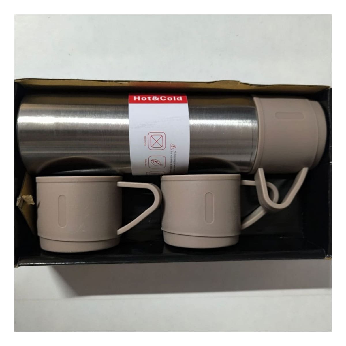 PACK6 RECIPIENTE PORTATIL CON 2 TASAS MARRON YREGALO STICKER - 3