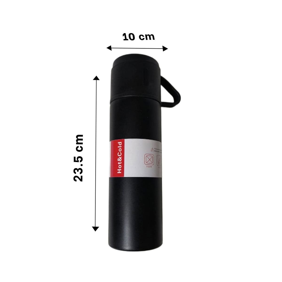 TERMO INDIVIDUAL CON 2 TASAS NEGRO MODERNO Y PORTATIL PARA HOGAR - 4