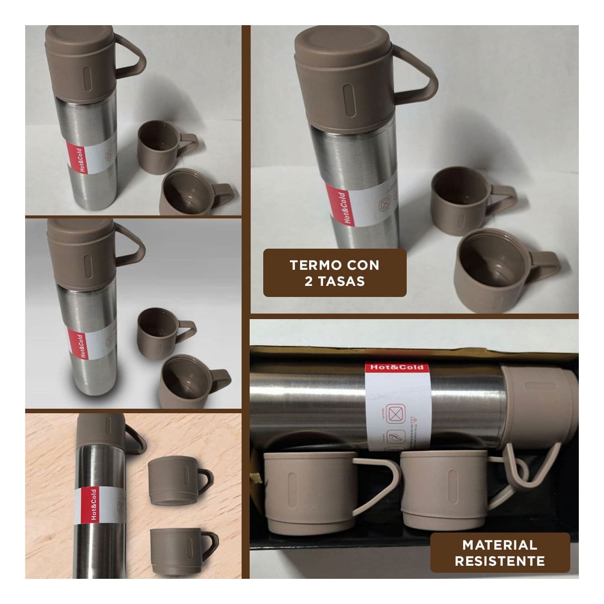 CANTIMPLORA INDIVIDUAL CON 2 TASAS MARRON COMPACTA YPOST IT - 2