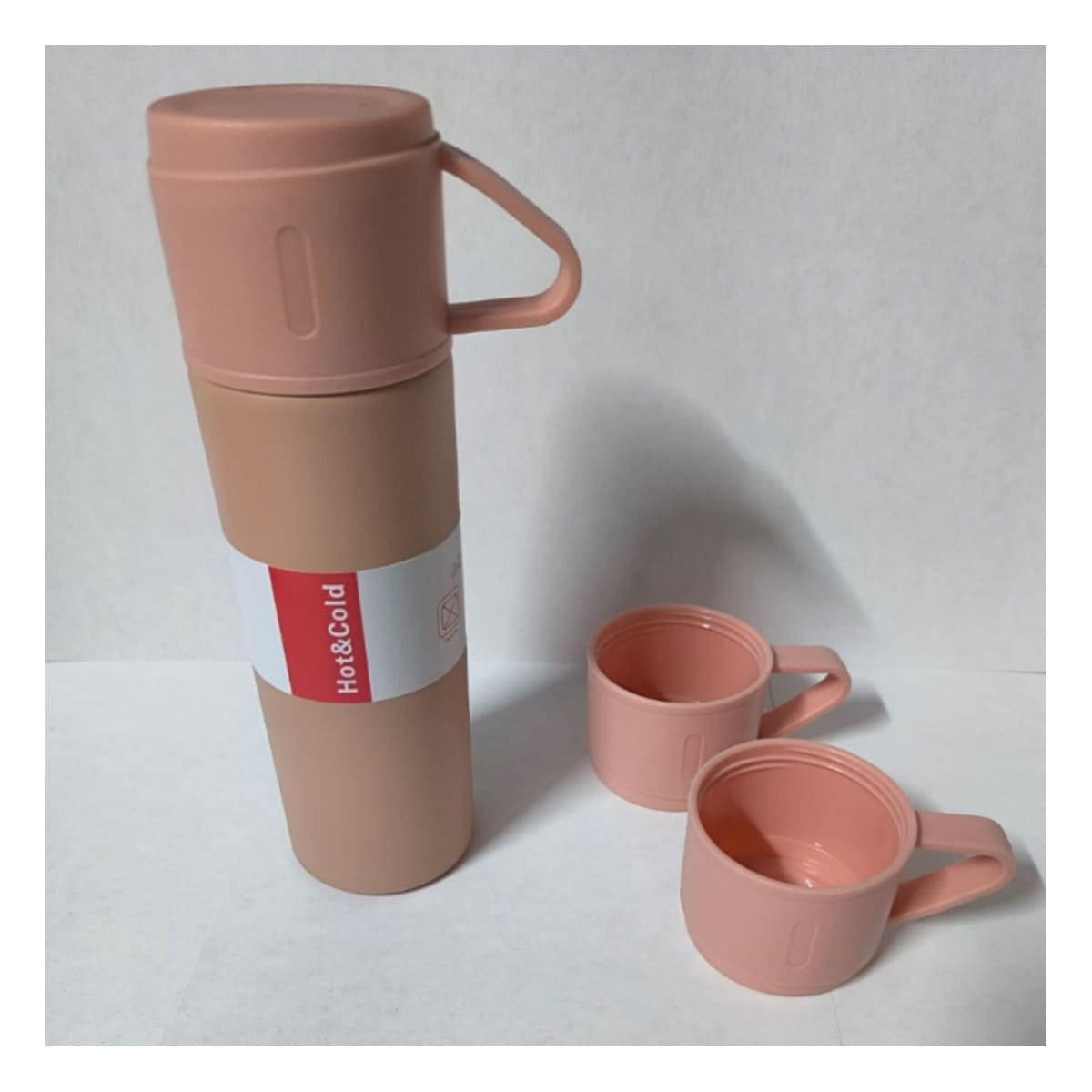 PACK2 VASO TERMICO PERSONAL CON 2 TASAS ROSADO COMODO PARA OFICINA Y VIAJE YREGALO STICKER - 5